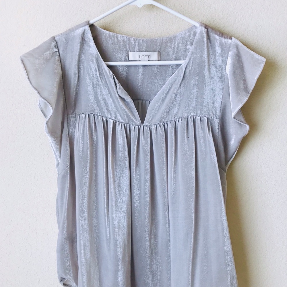 Loft Velvet Split Neck Shell Top
